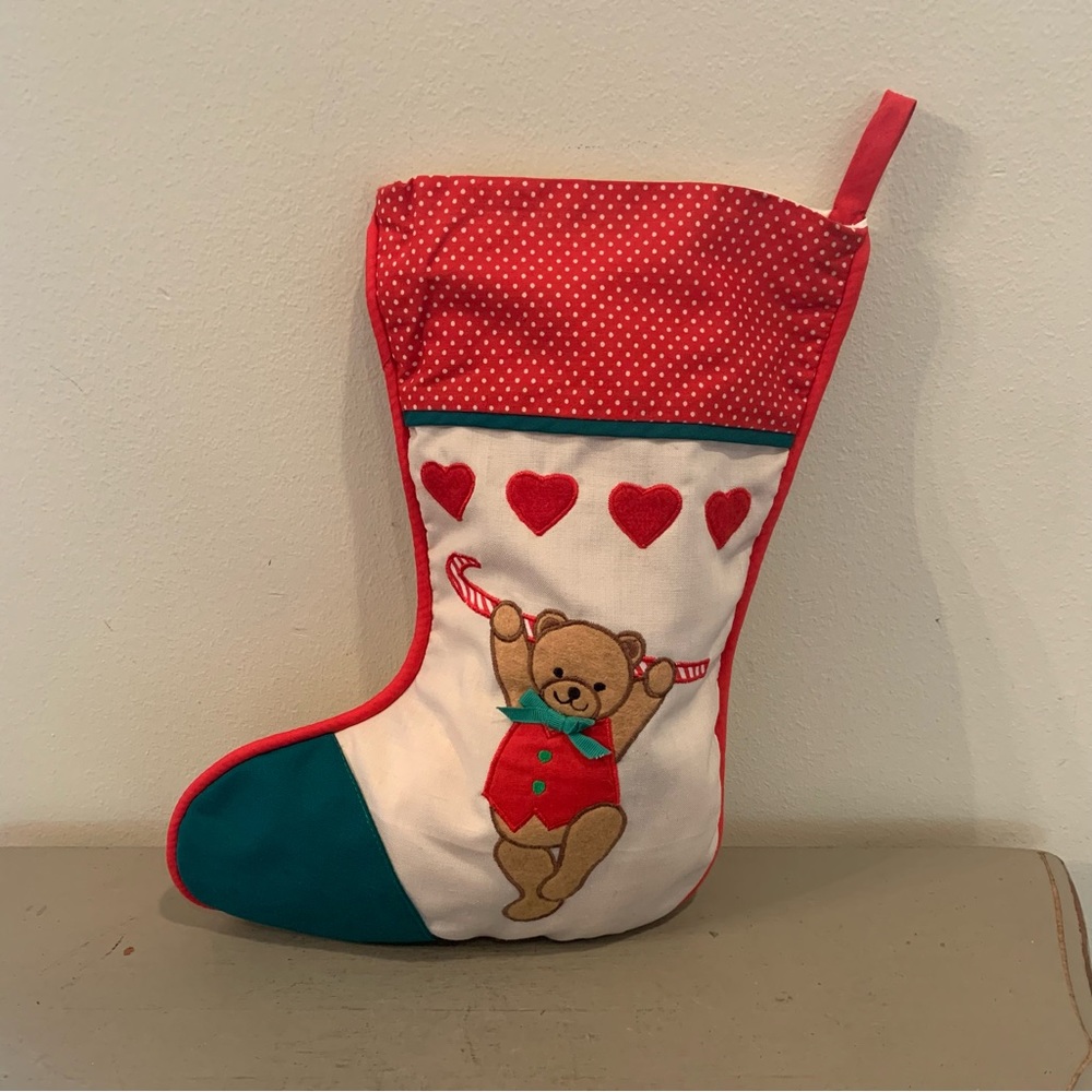 VTG Casita Craft Teddy Bear Christmas Stocking